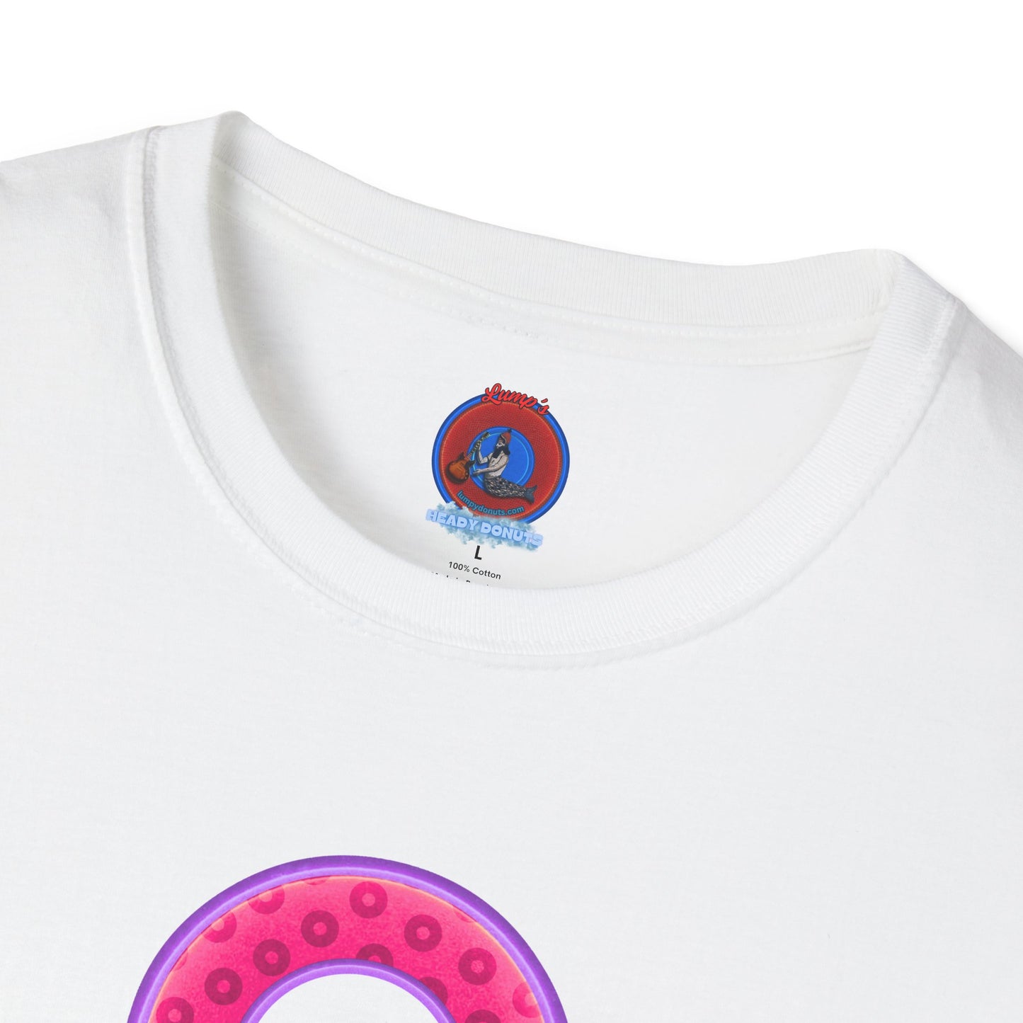 Plain Donuts/Unisex Soft-Style - "Plain Wide Mouthed Paradoxical Donuts" - magenta/light purple donuts