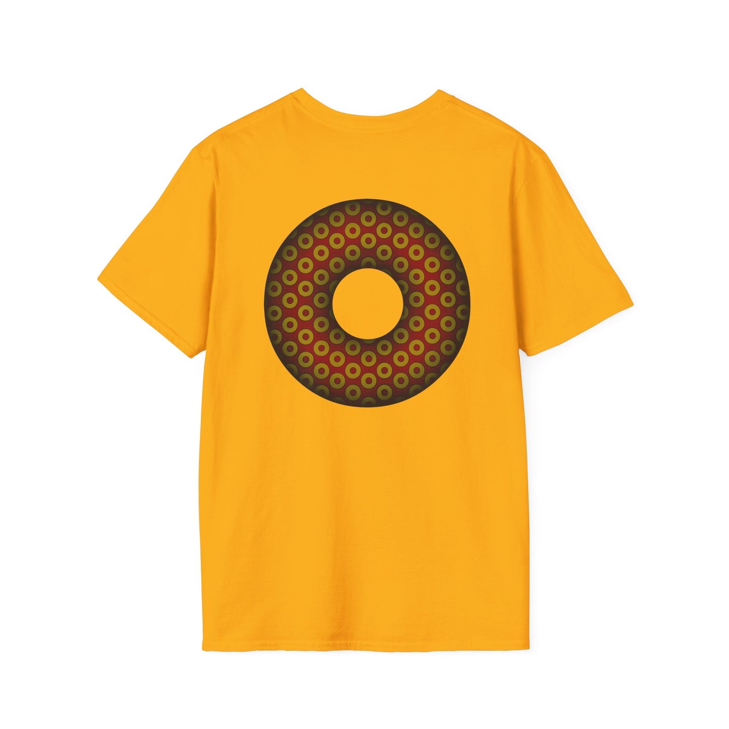 Plain Donuts/Unisex Soft-Style - "Plain Paradoxical Grided Donuts" - gold/burgundy donuts