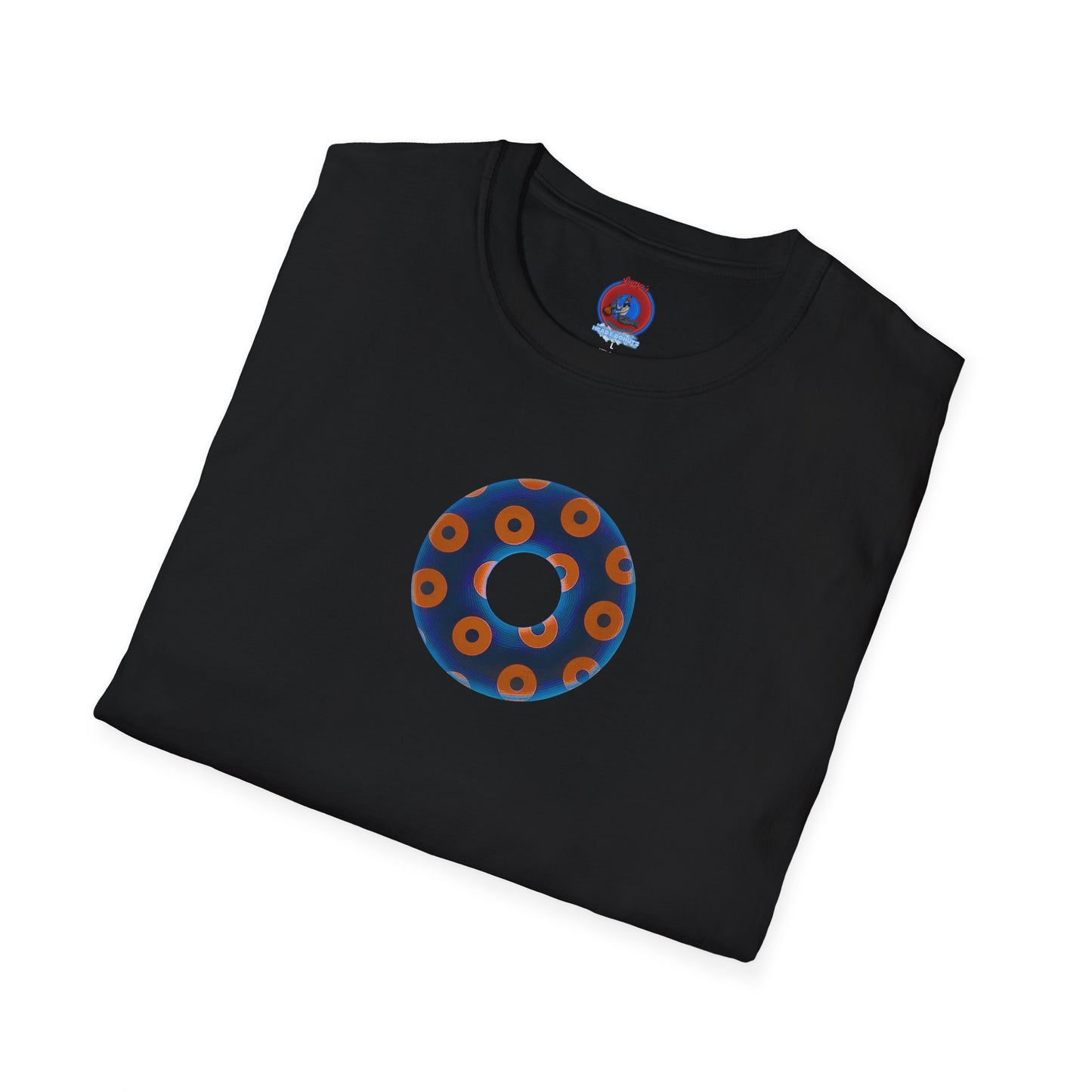 Plain Donuts/Unisex Soft-Style - "Plain Blimpy Paradoxical Donuts" - dark royal blue/orange donuts