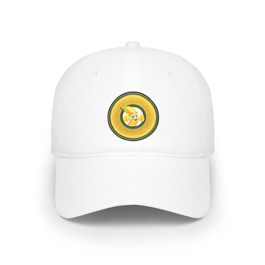 Lumpy Donut Baseball Cap - "This Donut Hat is Bananas" - variant 2 - rustic golden donut w/