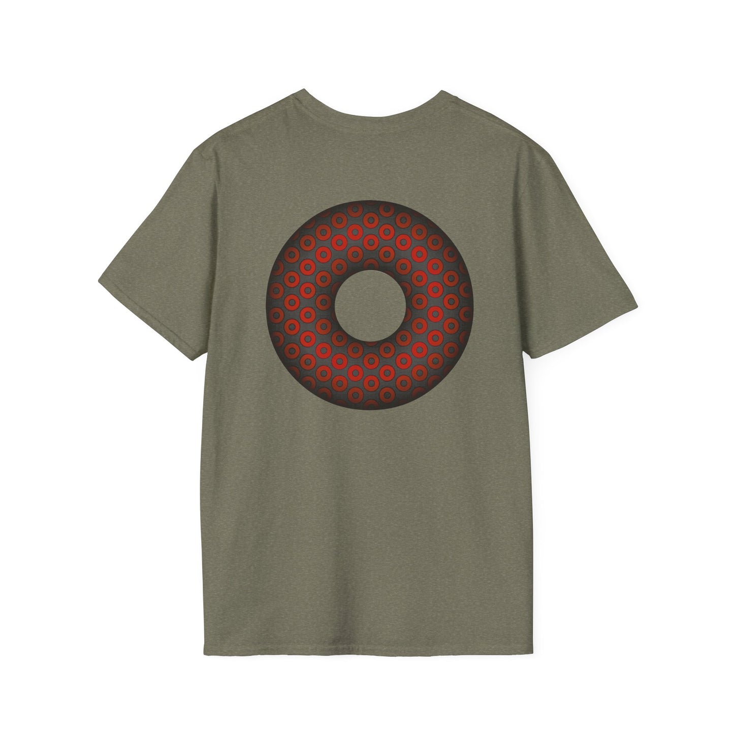 Plain Donuts/Unisex Soft-Style - "Plain Paradoxical Grided Donut" - red/dark gray donuts