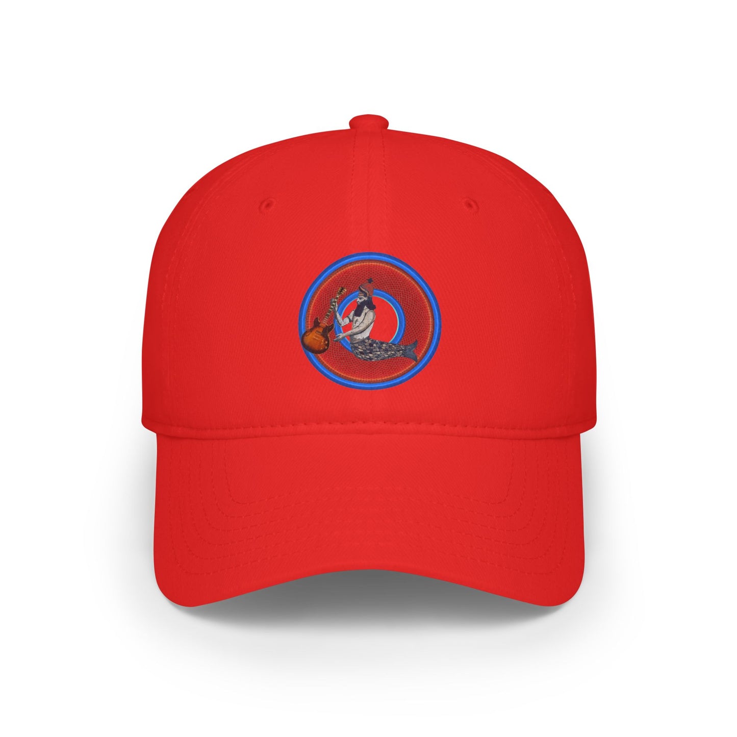 Lumpy Donut Baseball Cap - "Doggone Dagon Donut Cap" - variant 1 - rustic red donut w/