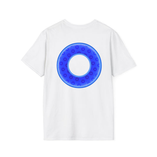 Plain Donuts/Unisex Soft-Style - "Plain Wide Mouthed Paradoxical Donuts" - bright blue/light blue blue donuts