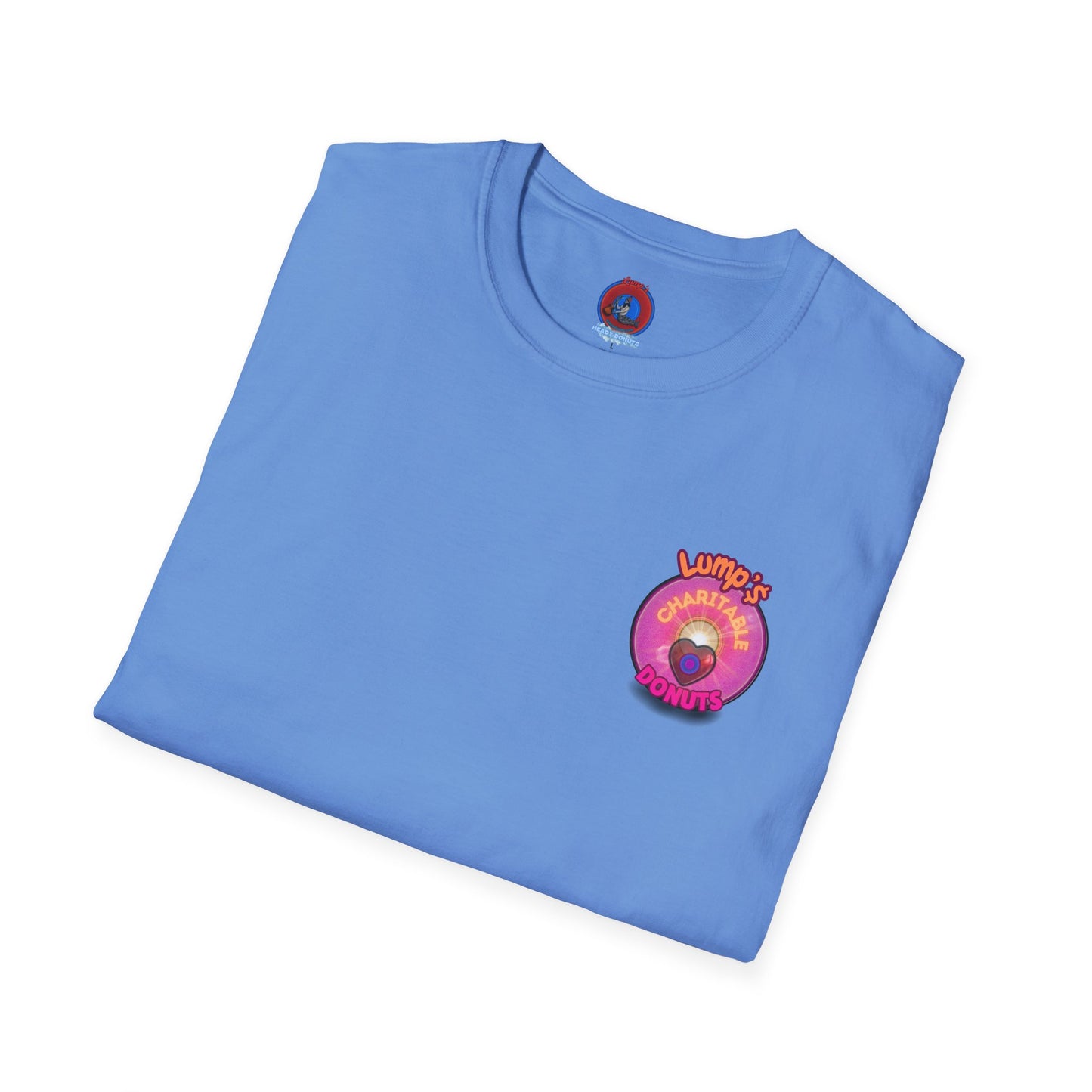 Classic Donut Tee - Unisex Soft-Style - "Lump's Official Charitable Donut" - series 1.0  - magenta donut [*100 to general charity fund]