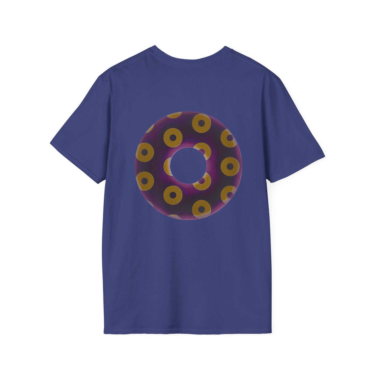 Plain Donuts/Unisex Soft-Style - "Plain Blimpy Paradoxical Donuts" - dark red-purple/dark yellow donuts