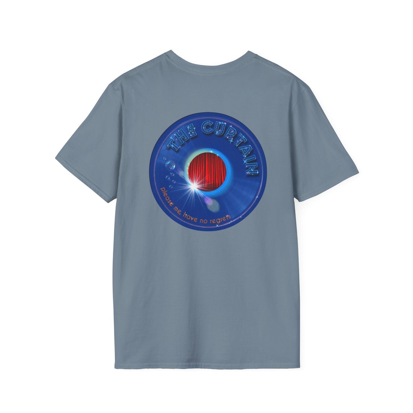 Classic Donut Tee - Unisex Soft-Style - "The Donut Without" - series 1.0  - variant 1 - vivid blue record donut