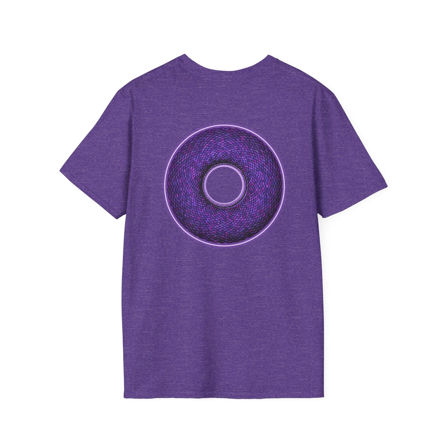 Classic Donut Tee - Unisex Soft-Style - "Plain Pixilated Donut' - purple/light purple pixilated afterglow donut