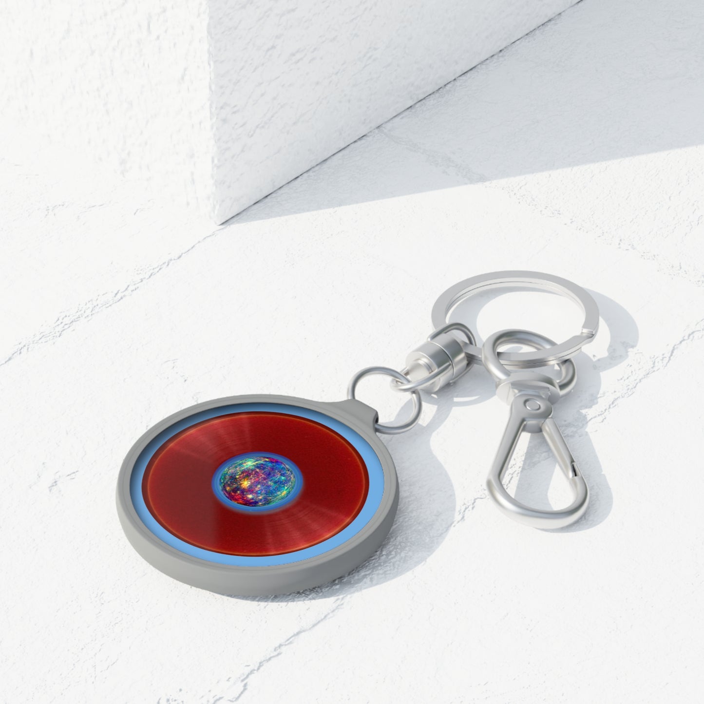 Lumpy Donut Keychain - "Your Donut is Longer than a Year " - series 1.0 - red record donut
