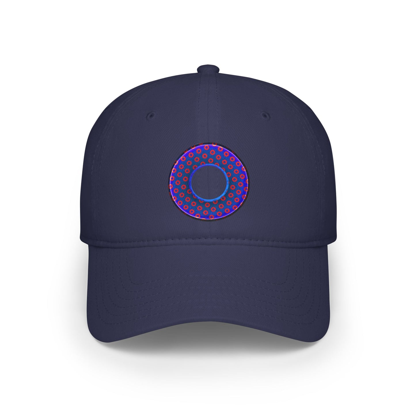 Lumpy Donut Baseball Cap - "Paradoxical Weathered Donut" - red/blue donuts donut w/