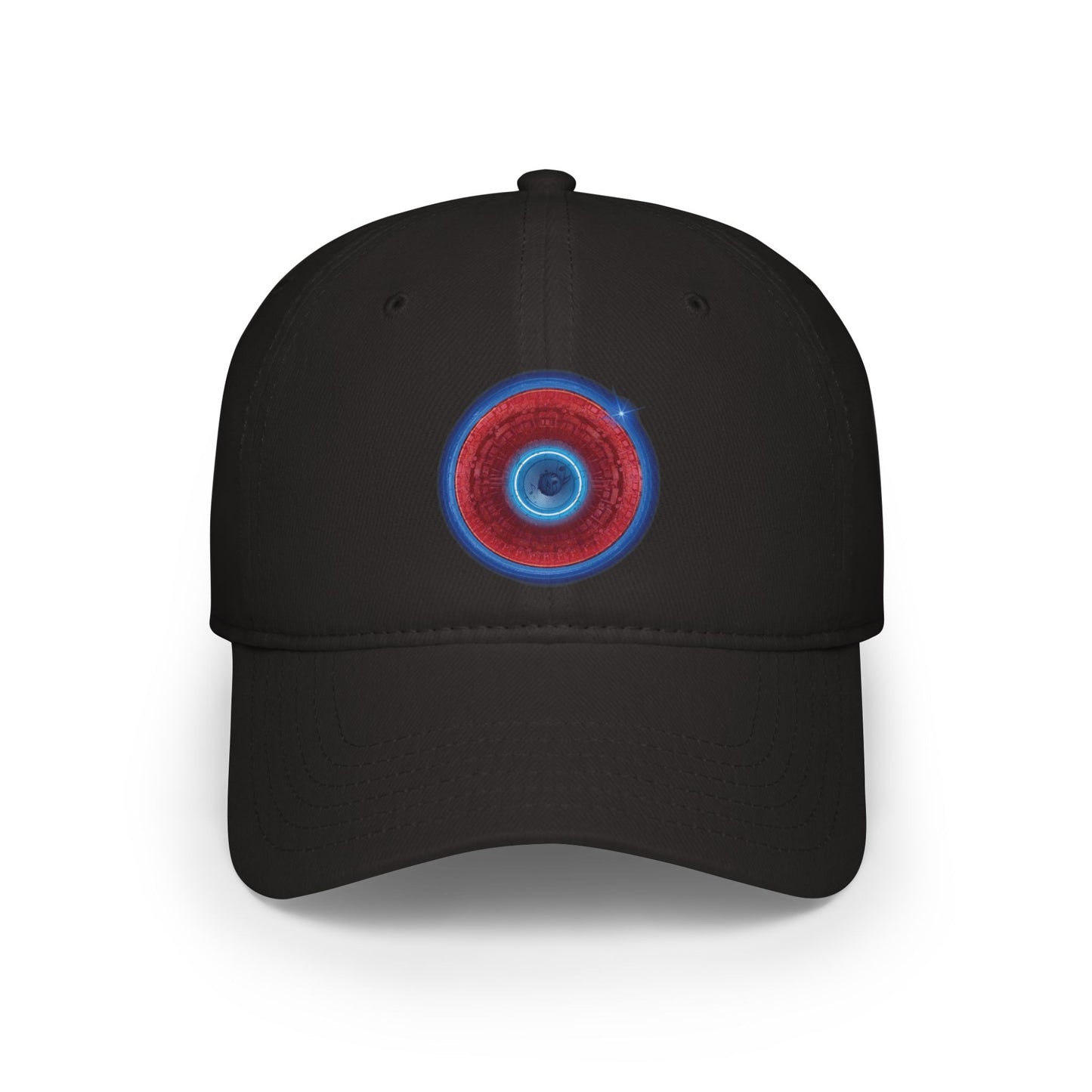 Lumpy Donut Baseball Cap - "Homer's Perfect Donut" - variant 2 - vivid red tube donut w/