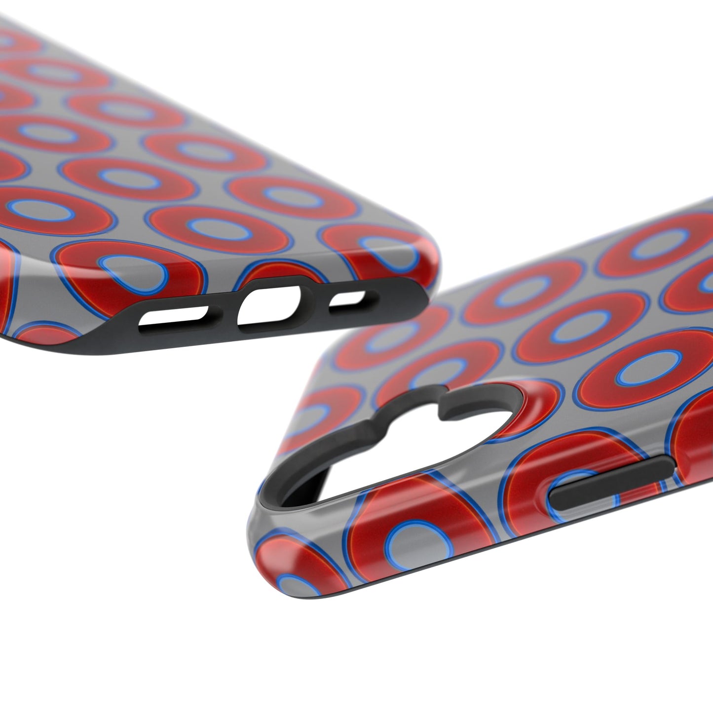 Magnetic Tough Donut Case - red vivid donut print w/gray background