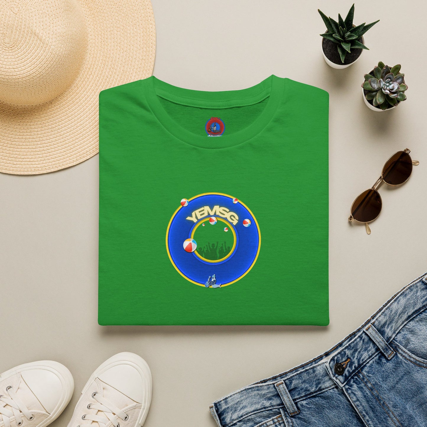 Donut Tee - Unisex Soft-Style - "The Donut's Secret Ingredient? MSG" - vivid blue/yellow donut - variant 2