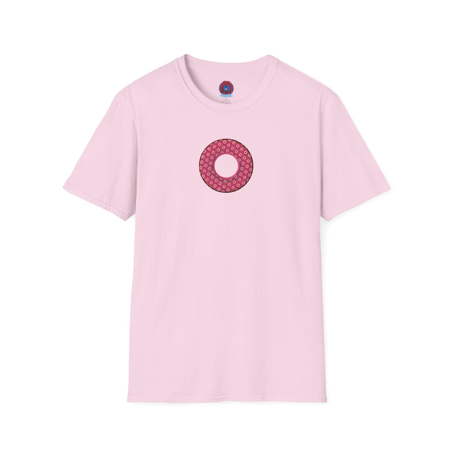 Plain Donuts/Unisex Soft-Style - "Plain Electric Paradoxical Donuts" - dark magenta/coral donuts