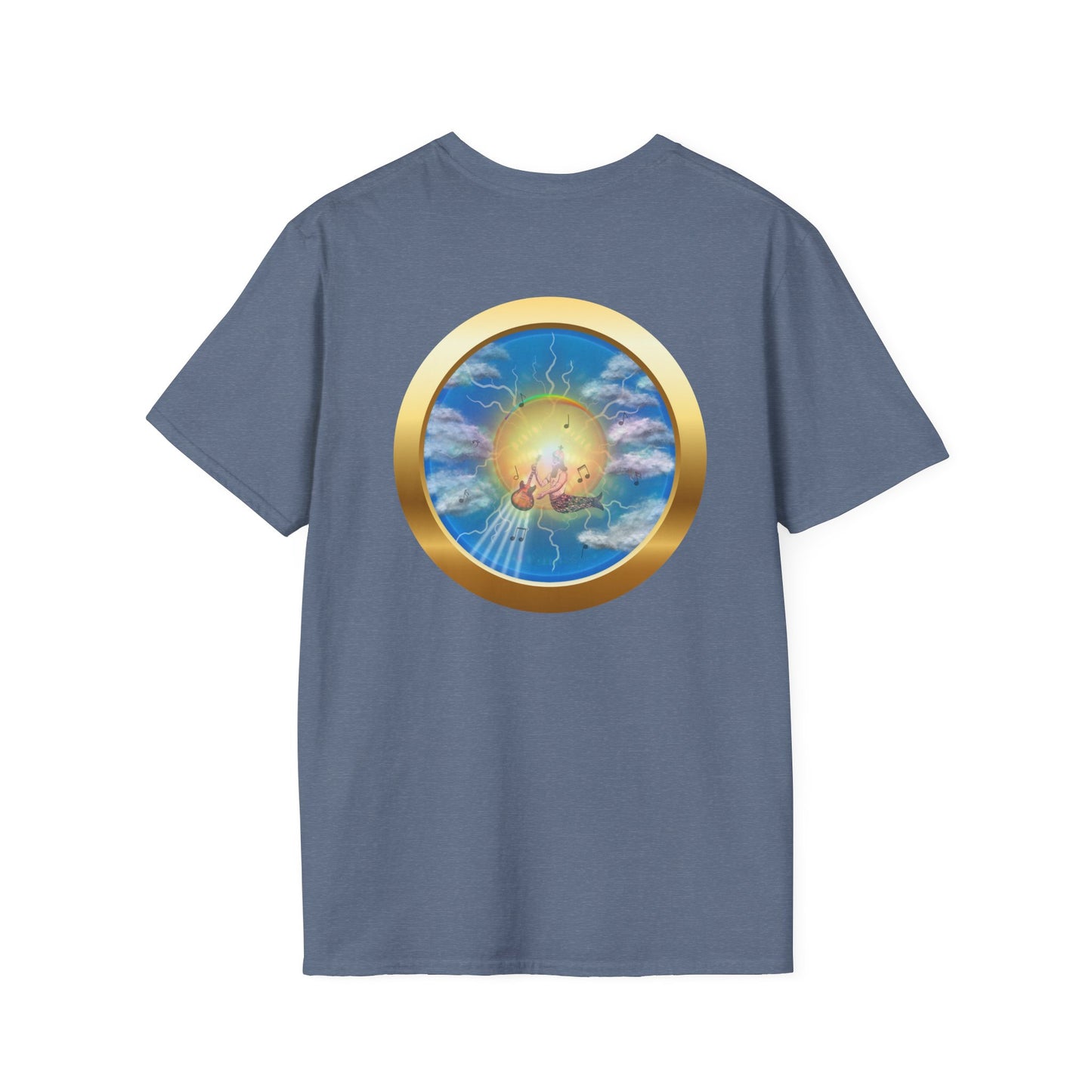 Classic Donut Tee - Unisex Soft-Style - "The Divided Donut" - variant 1 - blue/blue donut [*50% to The Divided Sky Foundation]