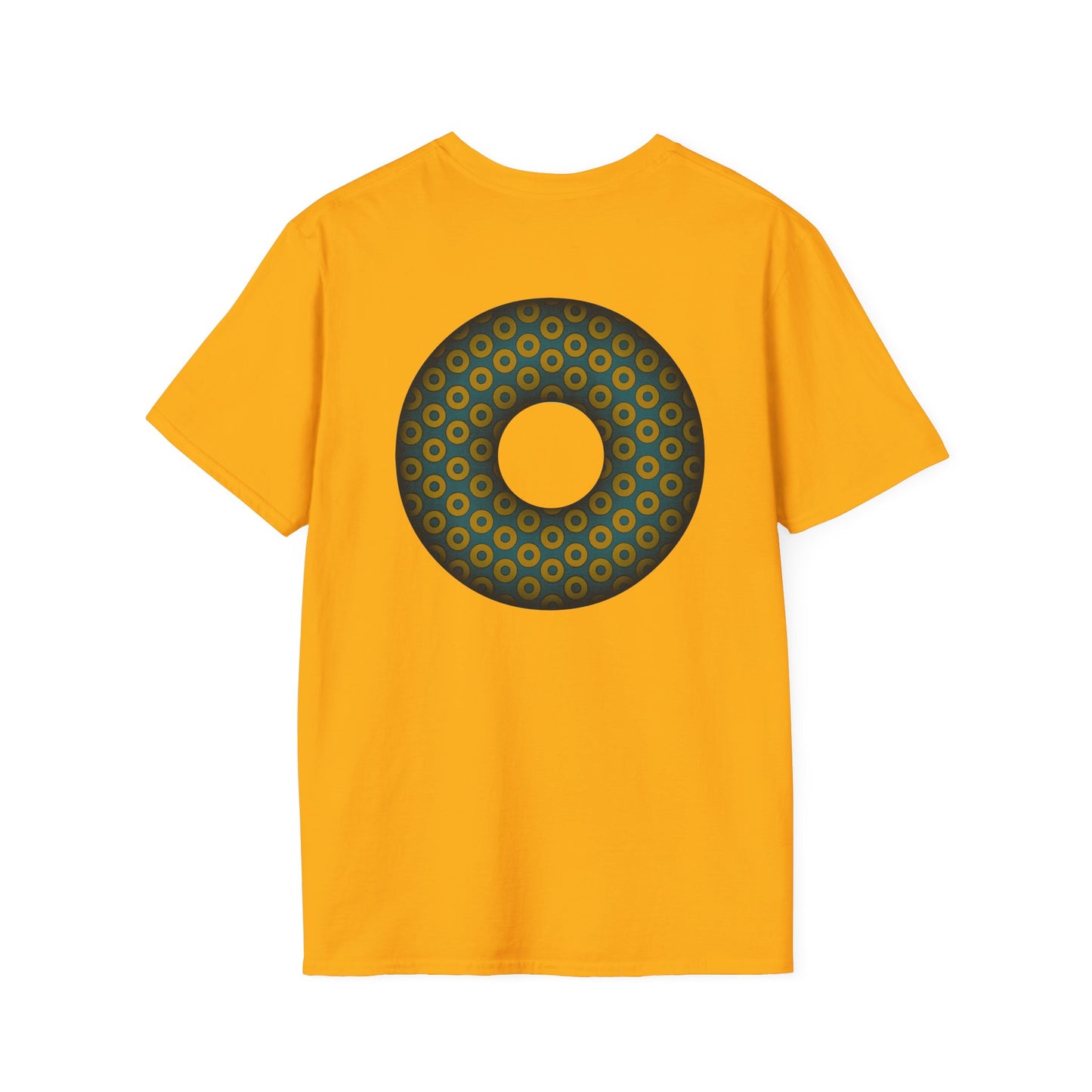 Plain Donuts/Unisex Soft-Style - "Plain Paradoxical Grided Donuts" - midnight gold/midnight teal donuts