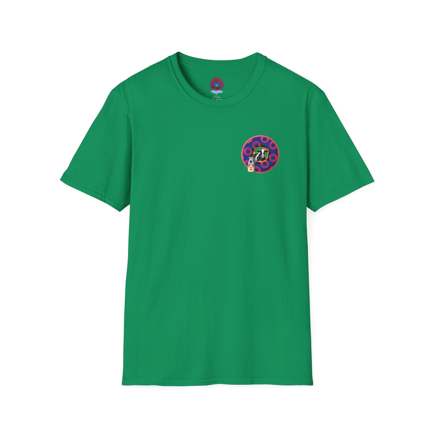 Classic Donut Tee - Unisex Soft-Style - "Beefy Wooked Cream - YEMSG Donut" - electric blue/red rustic paradox donut