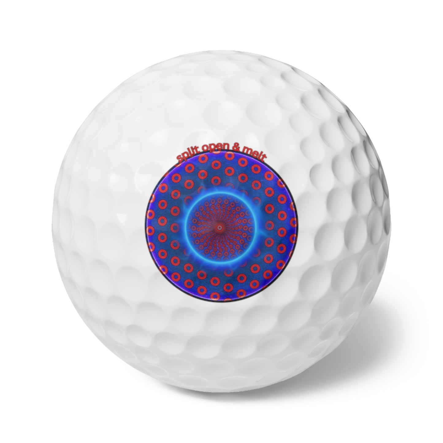 Lumpy Donut Golf Balls - 6-pack - "The Golf Ball that Split Open & Melted" - electric blue paradox donut - variant 2