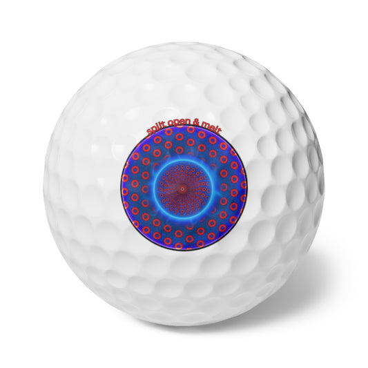 Lumpy Donut Golf Balls - 6-pack - "The Golf Ball that Split Open & Melted" - electric blue paradox donut - variant 2