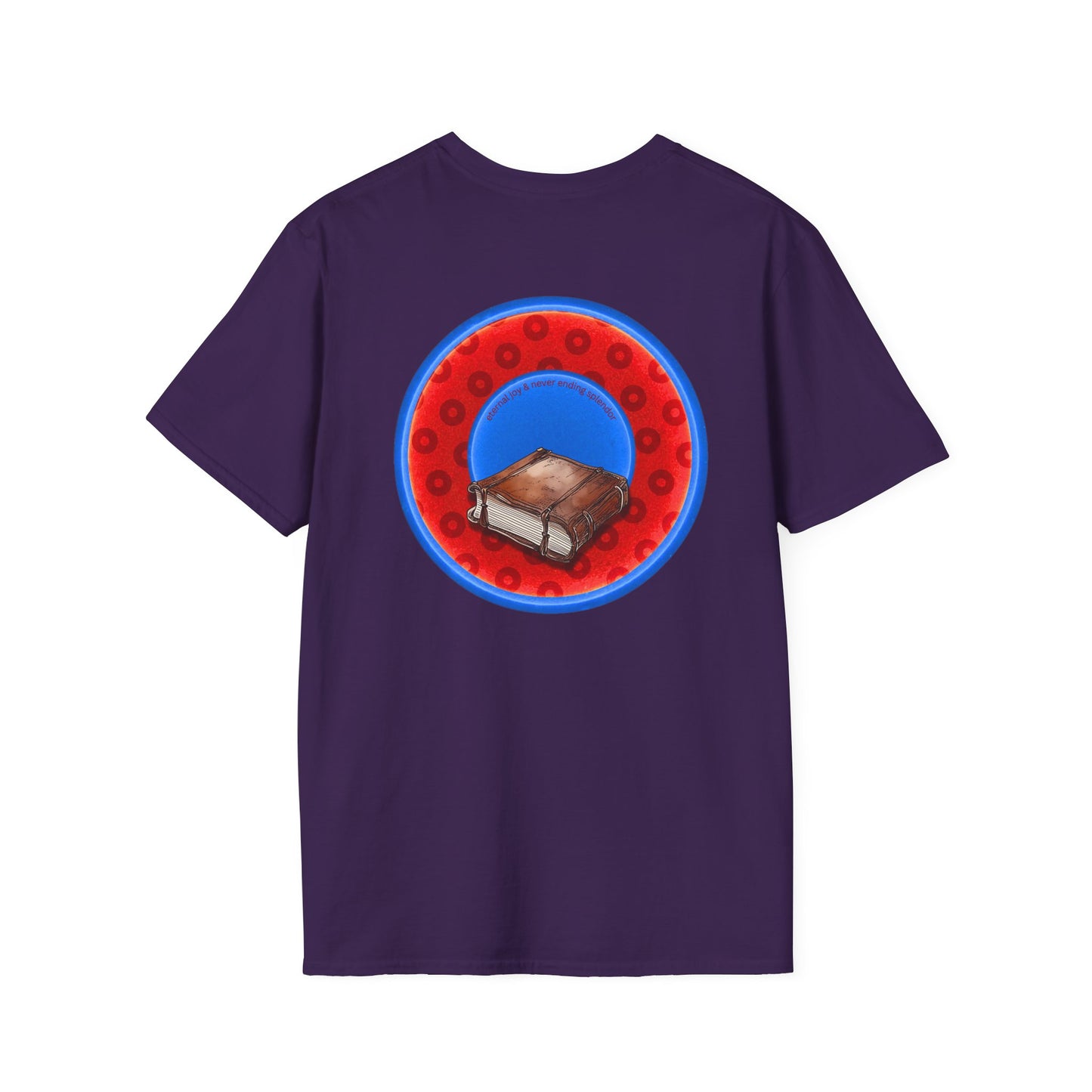 Classic Donut Tee - Unisex Soft-Style - "Read the F'ing Donut Book" - paradoxical widemouthed red/blue donut
