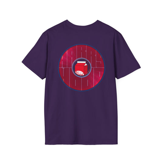Classic Donut Tee - Unisex Soft-Style - "Harry Left His Shirt" - series 1.0  - variant 3 - red/magenta donut - w/milk