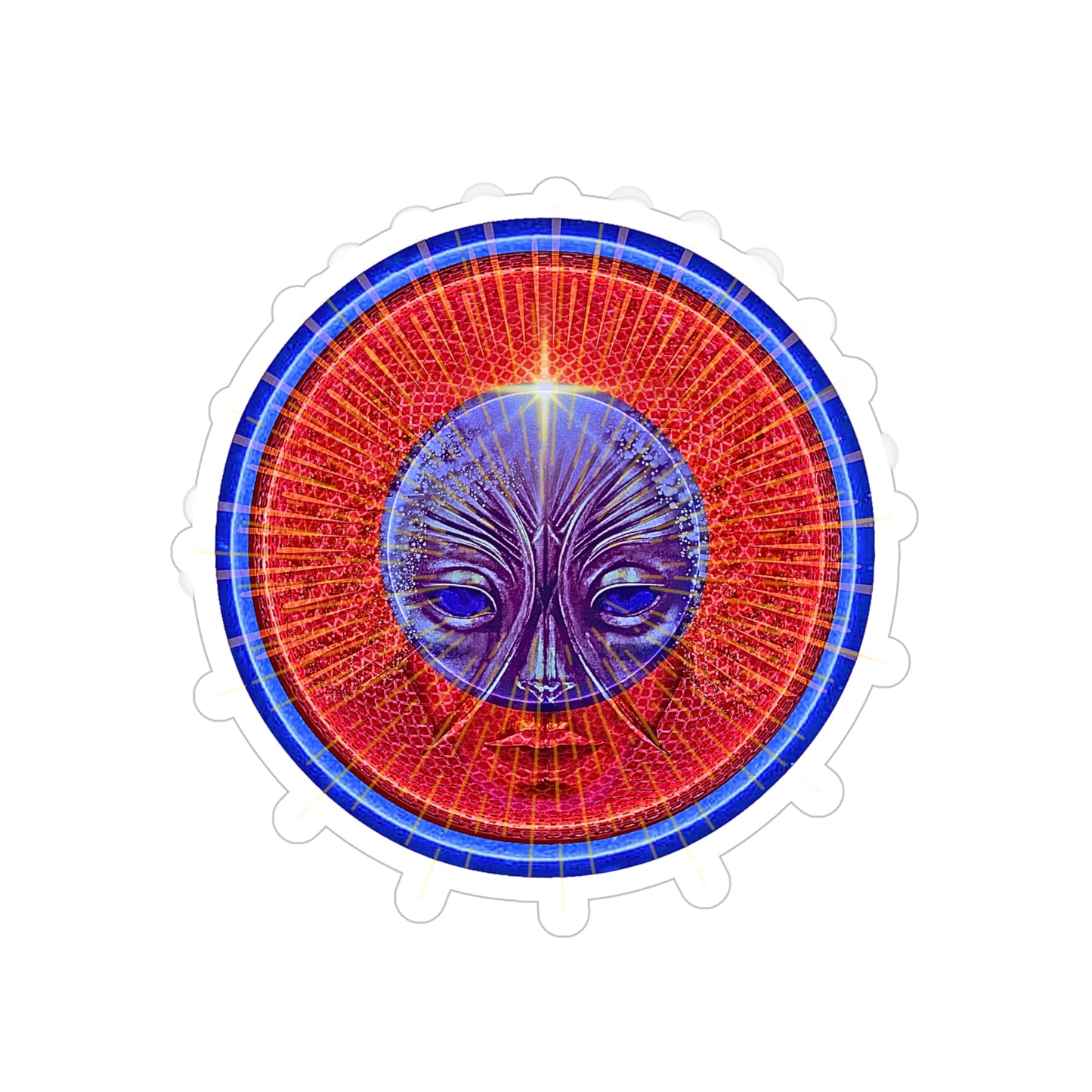 Donut Bumper/Outdoor Sticker - "Conjurers of Awesom" - series 1.0 - variant 2 - red donut [Die-Cut] 6"x 6"