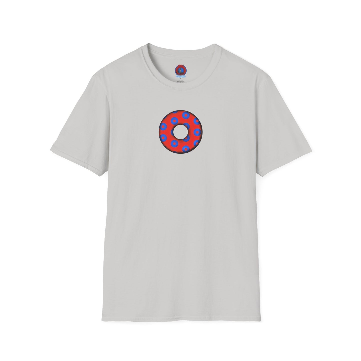 Plain Donuts/Unisex Soft-Style - "Plain Blimpy Paradoxical Donuts" - red/blue donuts