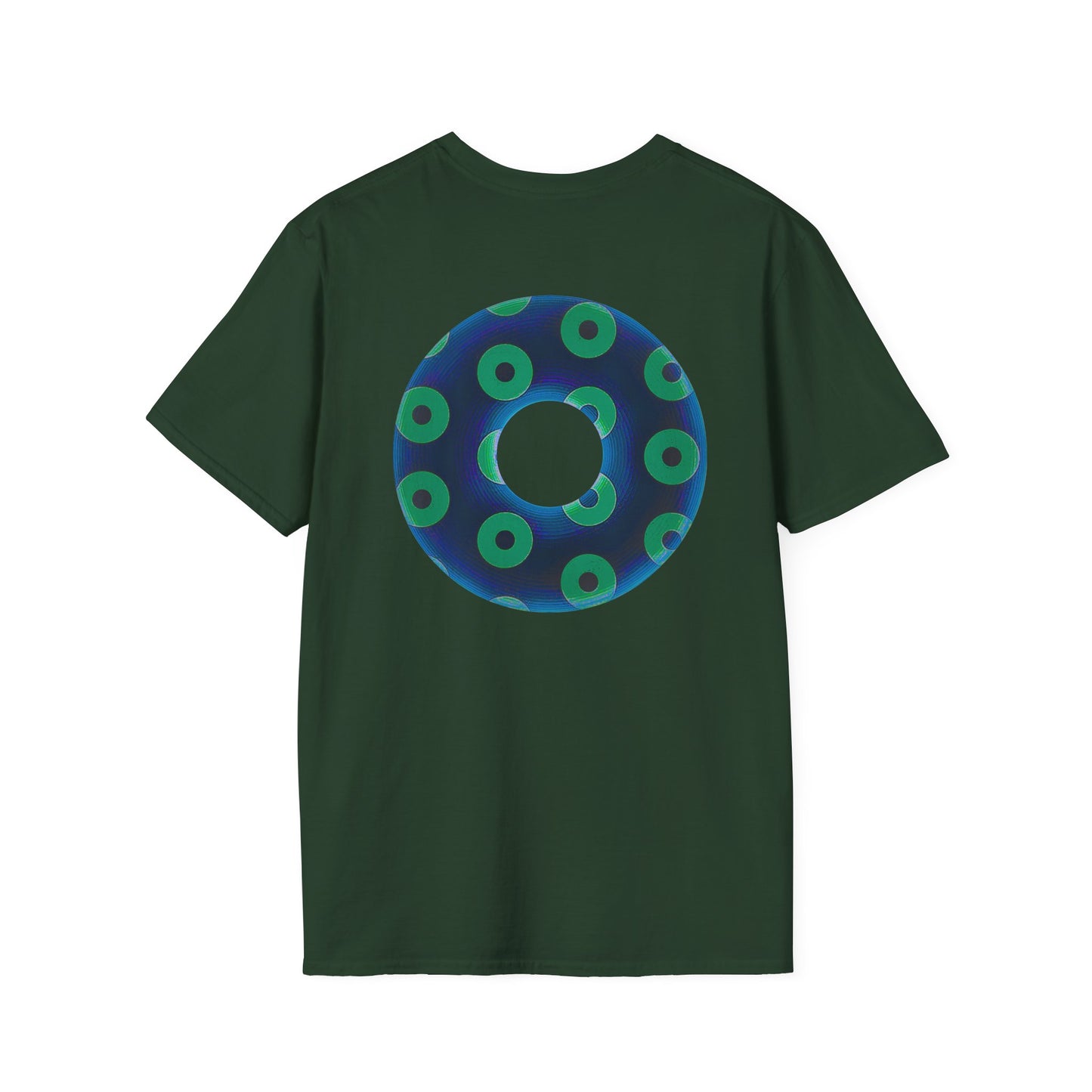 Plain Donuts/Unisex Soft-Style - "Plain Blimpy Paradoxical Donuts" - dark blue/jade green donuts