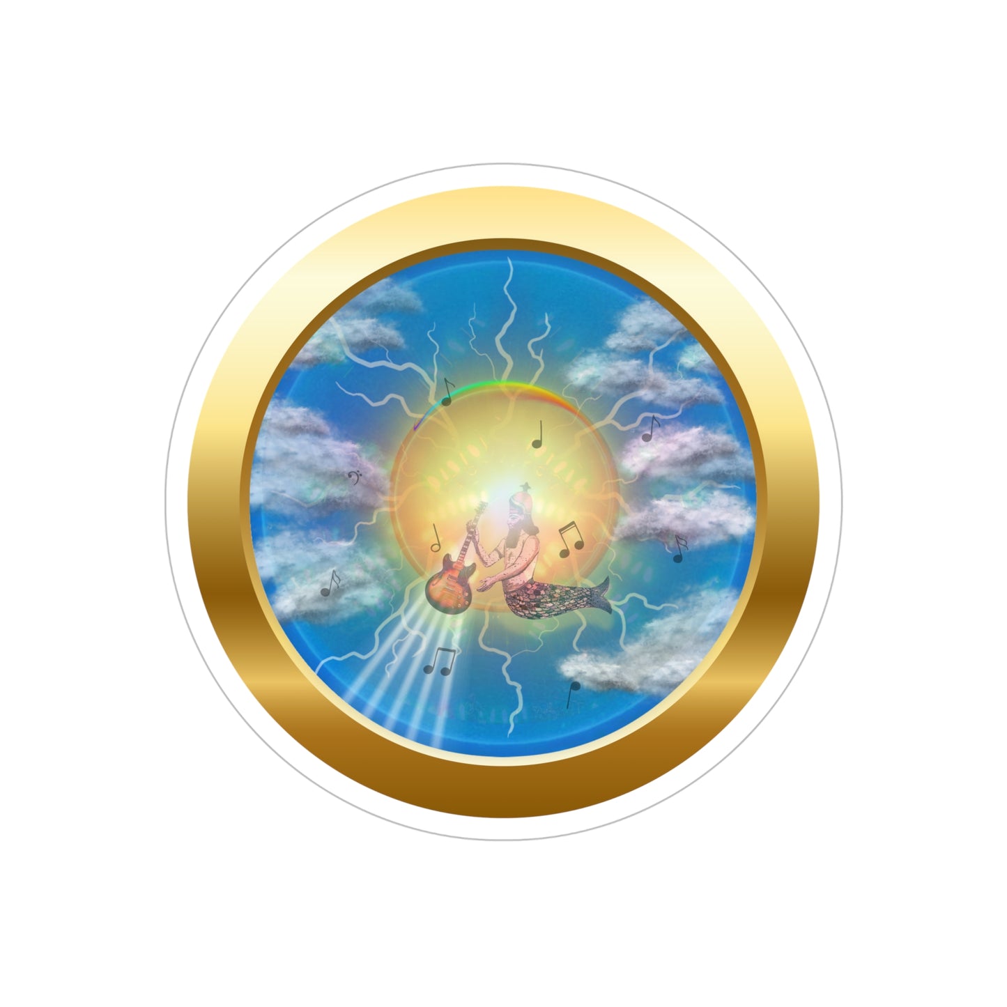 Donut Bumper/Outdoor Sticker - "The Divided Donut" - series 1.0 - variant 1 - w/Dagon & gold boarder - [Die-Cut] 6"x 6"