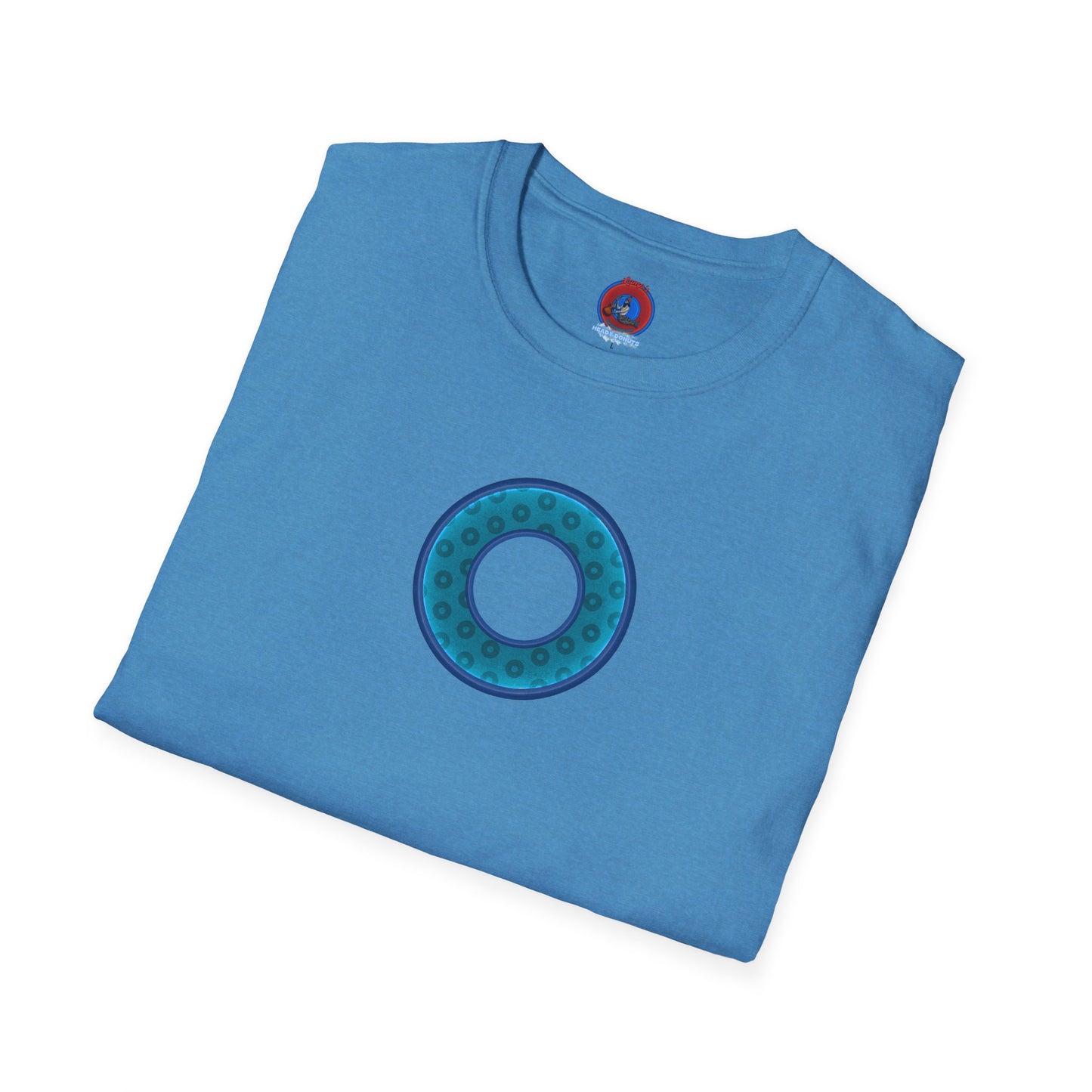 Plain Donuts/Unisex Soft-Style - "Plain Wide Mouthed Paradoxical Donuts" - aquamarine/dark blue donuts