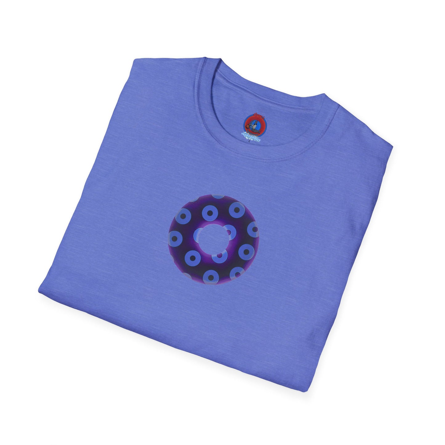 Plain Donuts/Unisex Soft-Style - "Plain Blimpy Paradoxical Donuts" - dark purple/Carolina blue donuts