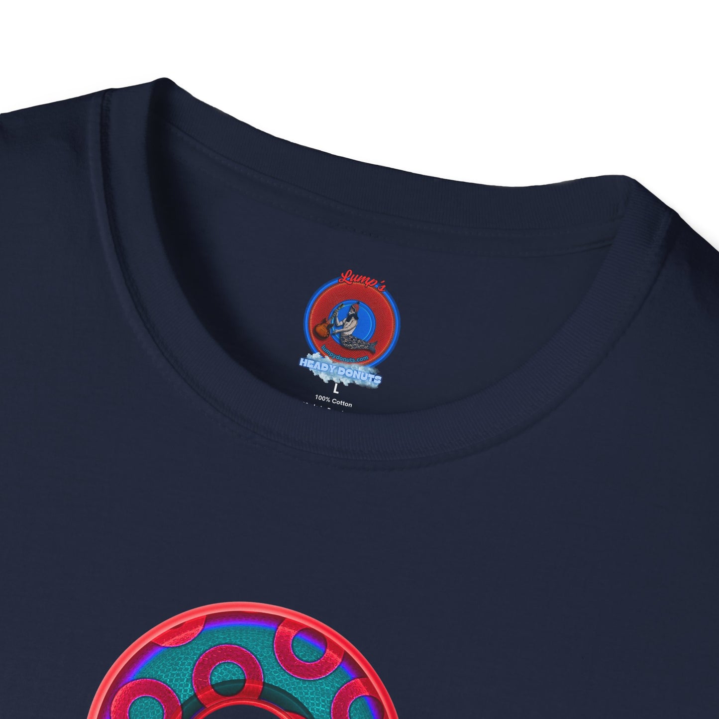 Plain Donuts/Unisex Soft-Style - "Plain Rustic Paradoxical Donuts" - red/steel blue donuts