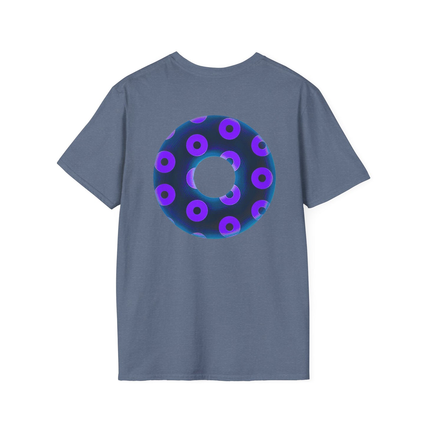 Plain Donuts/Unisex Soft-Style - "Plain Blimpy Paradoxical Donuts" - dark steel blue/vivd dark purple donuts