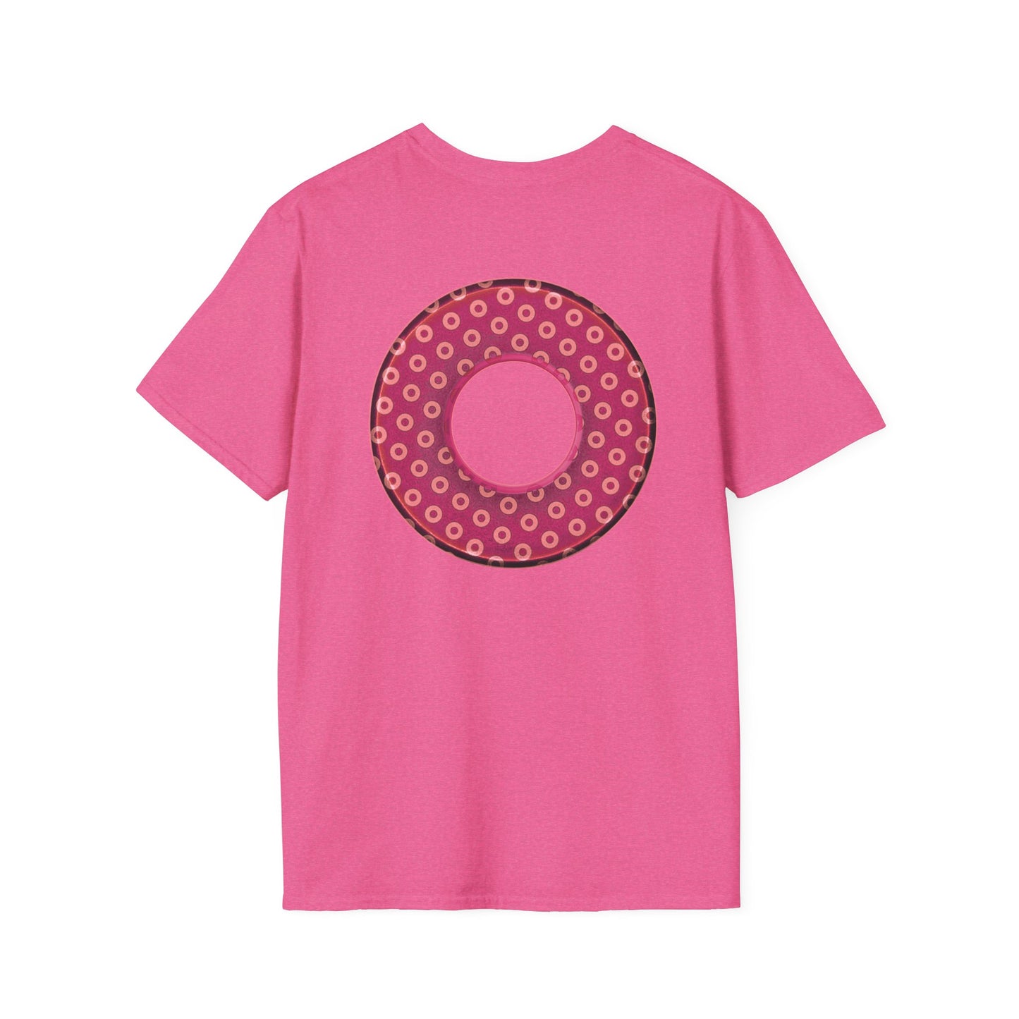 Plain Donuts/Unisex Soft-Style - "Plain Electric Paradoxical Donuts" - dark magenta/coral donuts