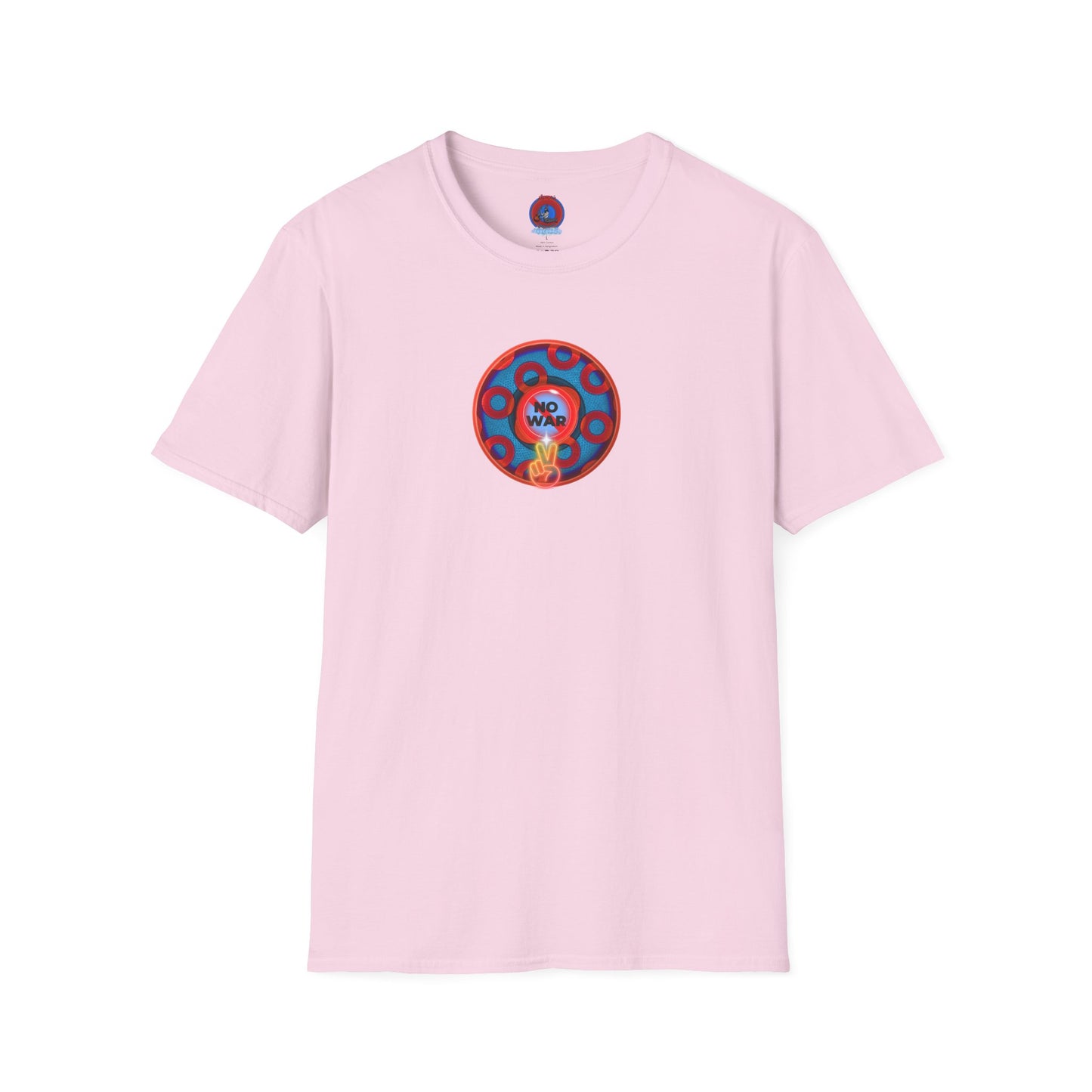 Classic Donut Tee - Unisex Soft-Style - "Peace of My Donut?" - blue/red rustic paradox donut