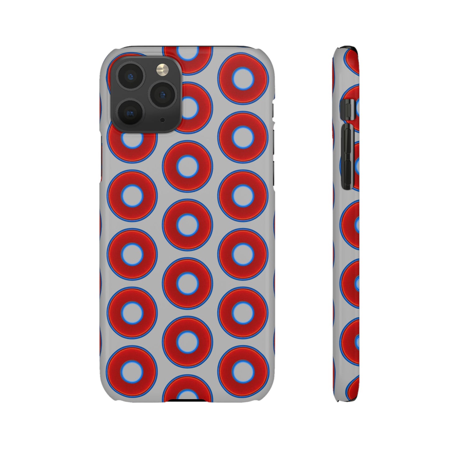 Lumpy Donut Snap Case - red vivid donut print w/light gray background