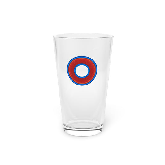 16oz Lumpy Pint Glass - rustic red/blue donut