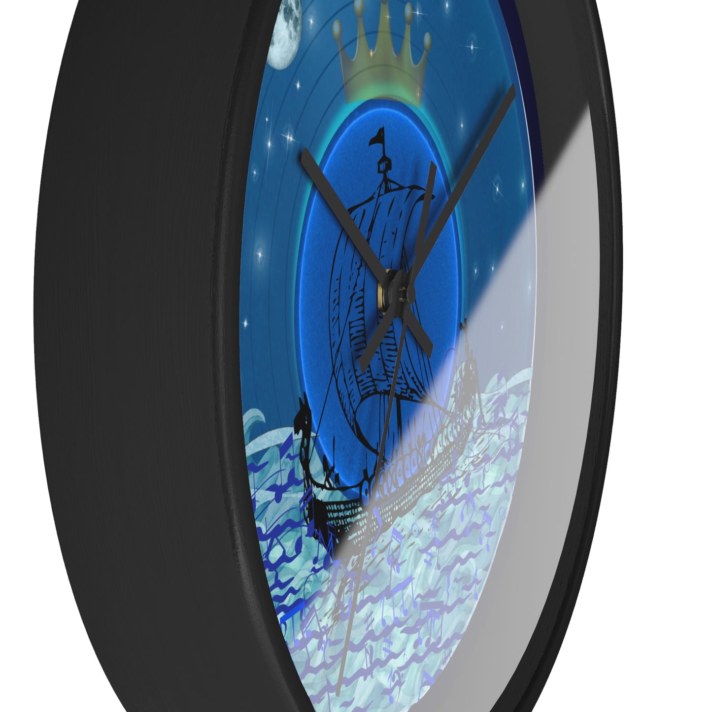 Lumpy Wall Clock - "The Official Donut of the Prince" - blue vivid donut w/midnight blue background