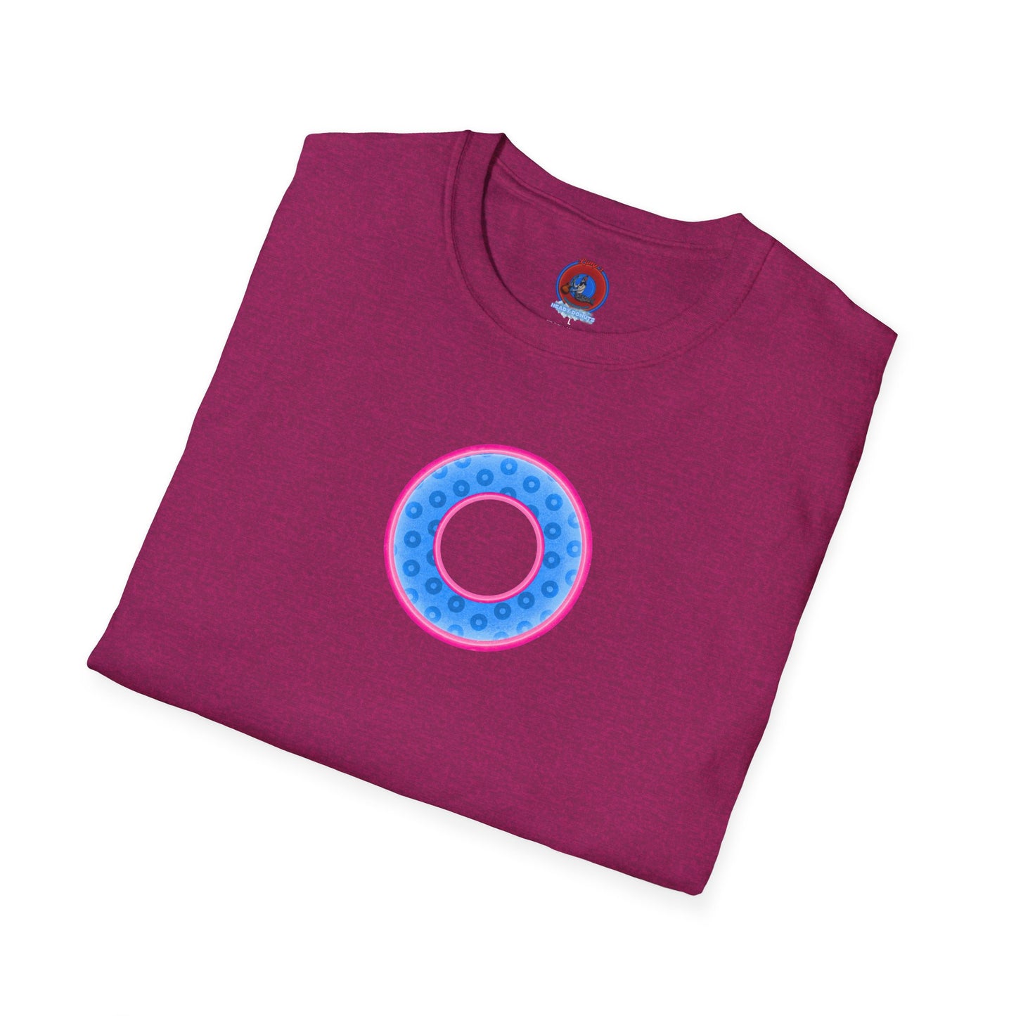 Plain Donuts/Unisex Soft-Style - "Plain Wide Mouthed Paradoxical Donuts" - light blue/pink donuts
