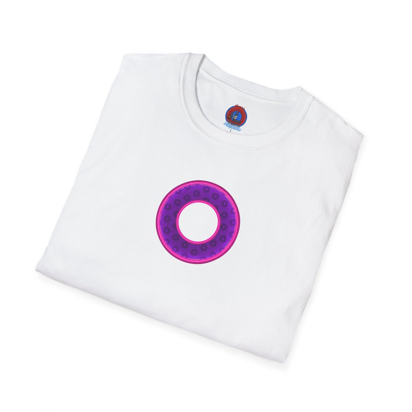 Plain Donuts/Unisex Soft-Style - "Plain Wide Mouthed Paradoxical Donuts" - dark purple/bright magenta donuts