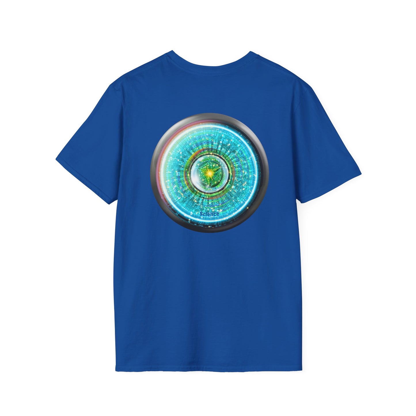 Classic Donut Tee - Unisex Soft-Style - "Donut of Life Tee" - vivid turquoise tube donut - variant 3