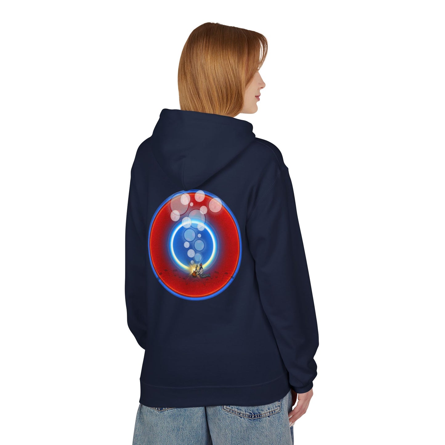 Fleece Harry Hoodies [Midweight Soft-style] - "The Bubbler's Donut" - w/rustic red donuts