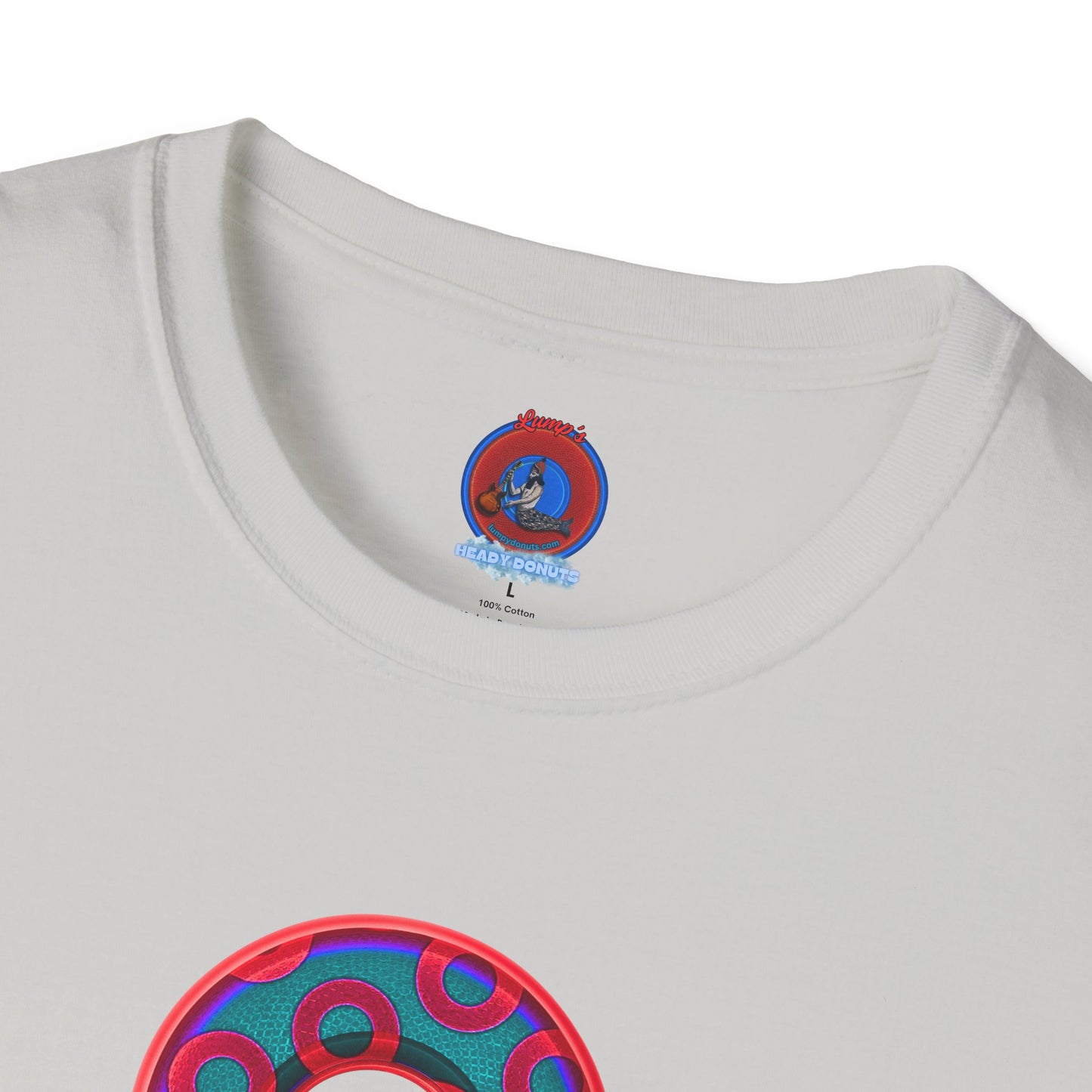 Plain Donuts/Unisex Soft-Style - "Plain Rustic Paradoxical Donuts" - red/steel blue donuts