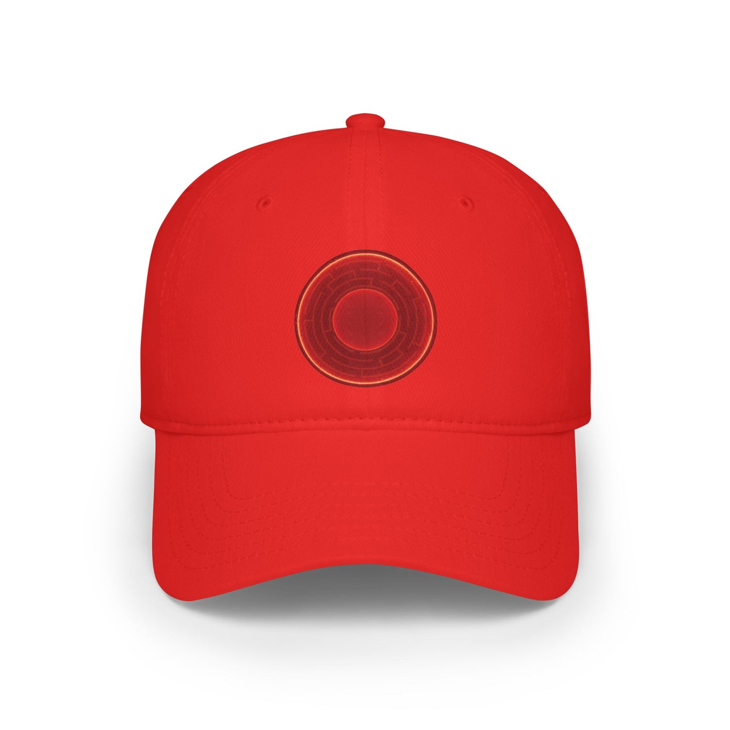 Lumpy Donut Baseball Cap - "The Amazing Donut Cap" - variant 2 - vivid red donut w/