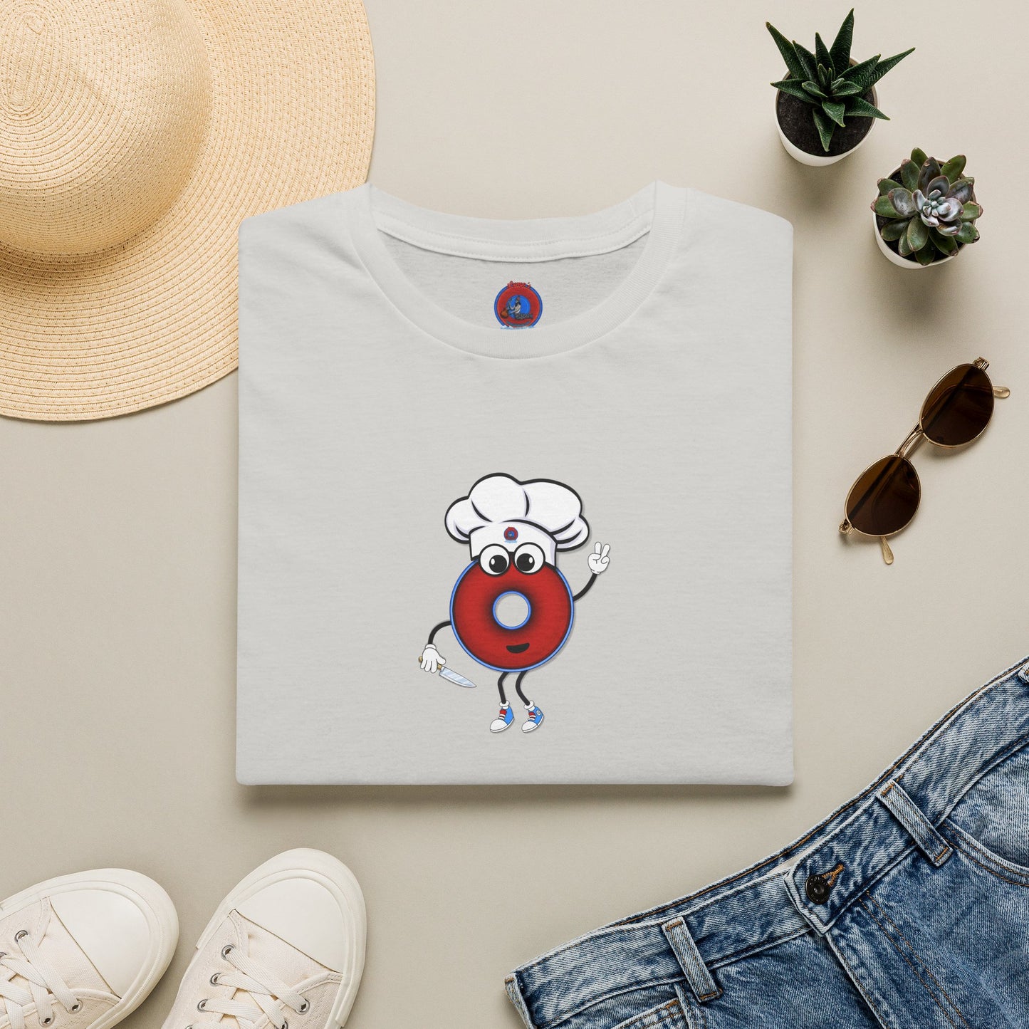 Classic Donut Tee - Unisex Soft-Style - "My Phriend the Donut" - plump vivid red donut