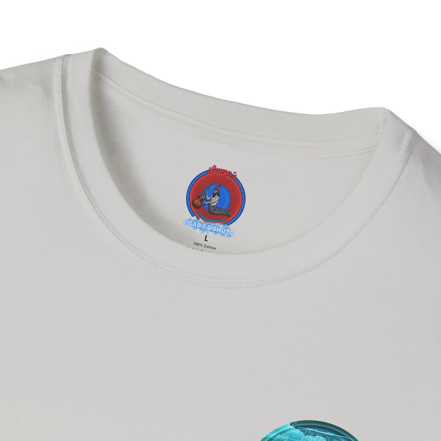 Classic Donut Tee - Unisex Soft-Style - "The Equating Donut " - series 1.0  - teal donut