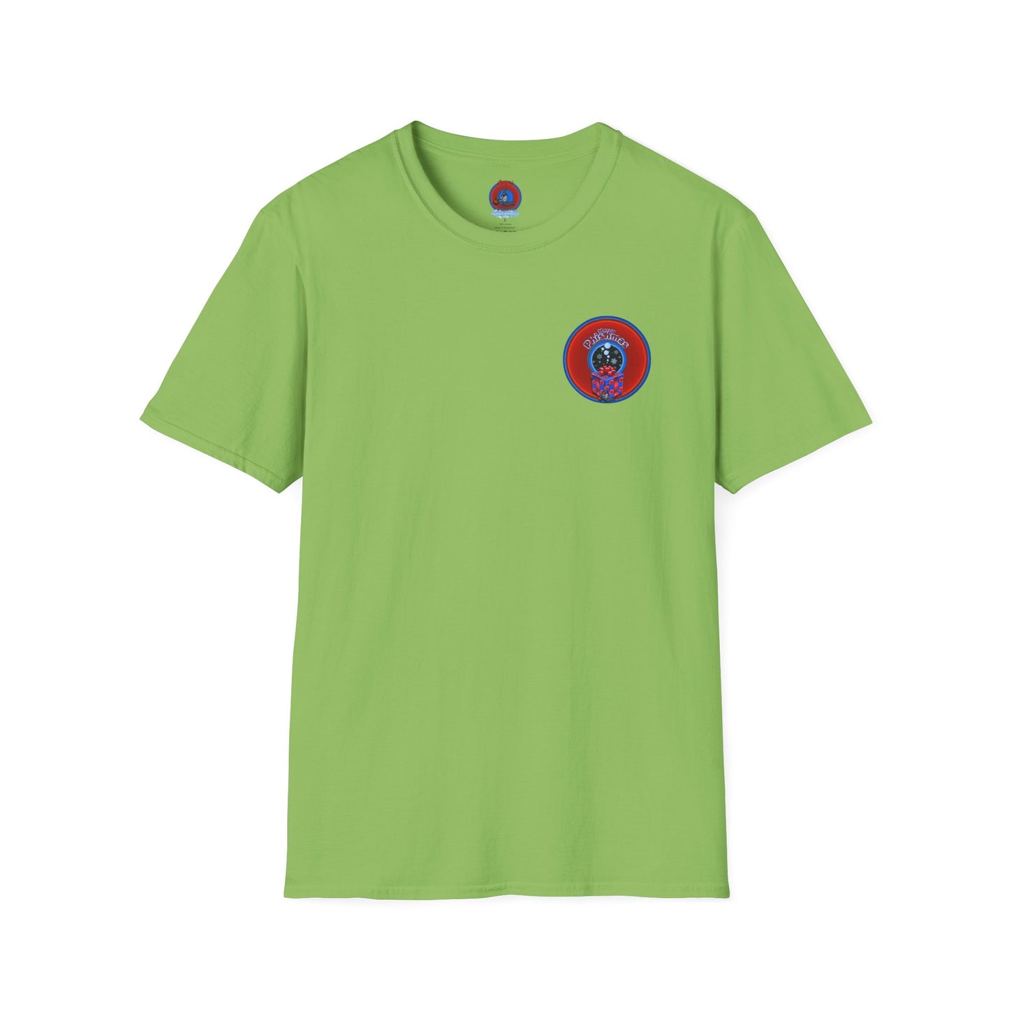 Classic Donut Tee - Unisex Soft-Style - "Phishmas Caroler's Tee " - vivid red/blue donut - variant 4