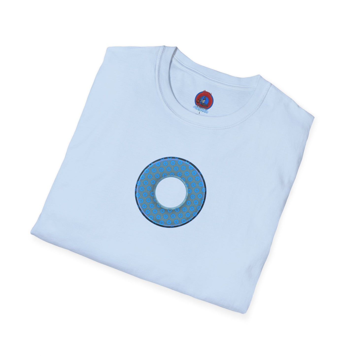 Plain Donuts/Unisex Soft-Style - "Plain Electric Paradoxical Donuts" - light blue/light teal donuts