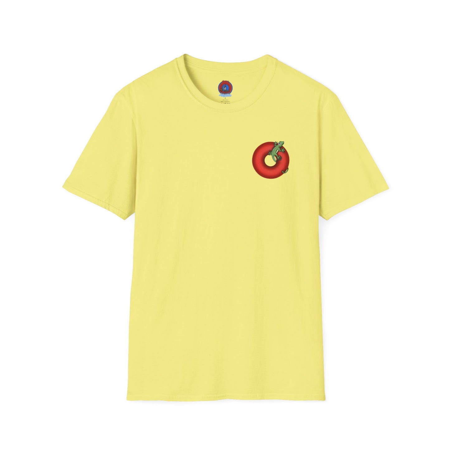 Classic Donut Tee - Unisex Soft-Style - "Practically Extinct Tee Shirt" - plump vivid red donut - variant 1