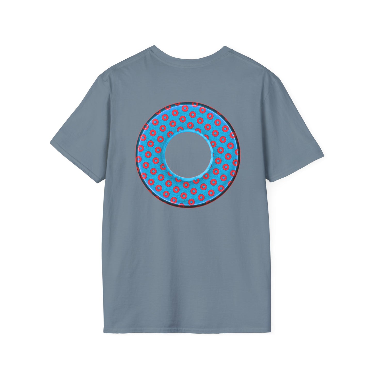 Plain Donuts/Unisex Soft-Style - "Plain Electric Paradoxical Donuts" - light blue/red donuts