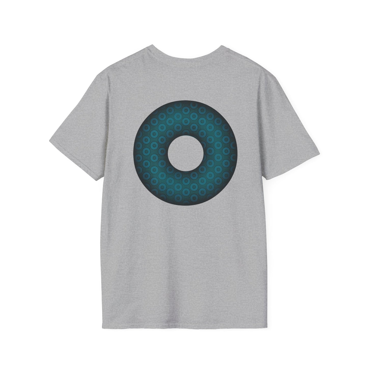 Plain Donuts/Unisex Soft-Style - "Plain Paradoxical Grided Donuts" - dark teal/dark teal donuts